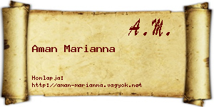 Aman Marianna névjegykártya